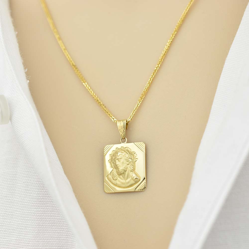 Χρυσό Φυλαχτό Κ9 Με Τον Χριστό